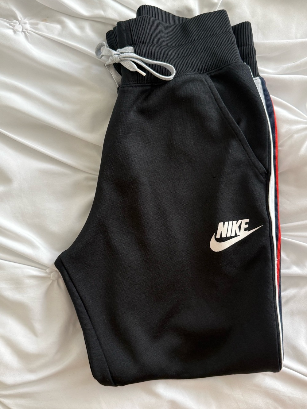 Nike Black Jogger Sweatpants with White Swoosh